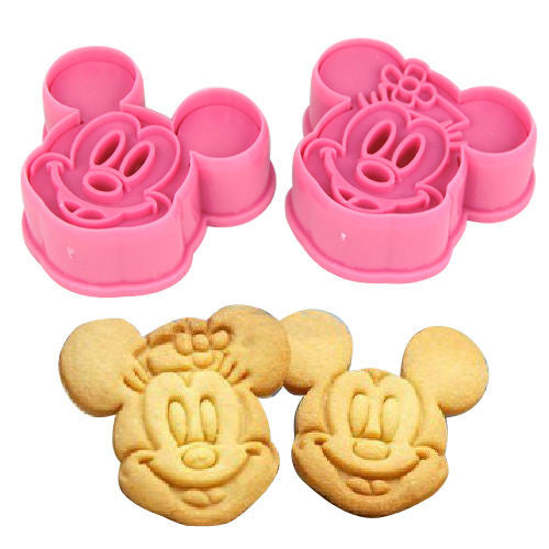 Kitchen Bakeware Baking Tools 3D Biscuit Minnie Mickey Mouse Cookie Cutter and Cookie Stamps