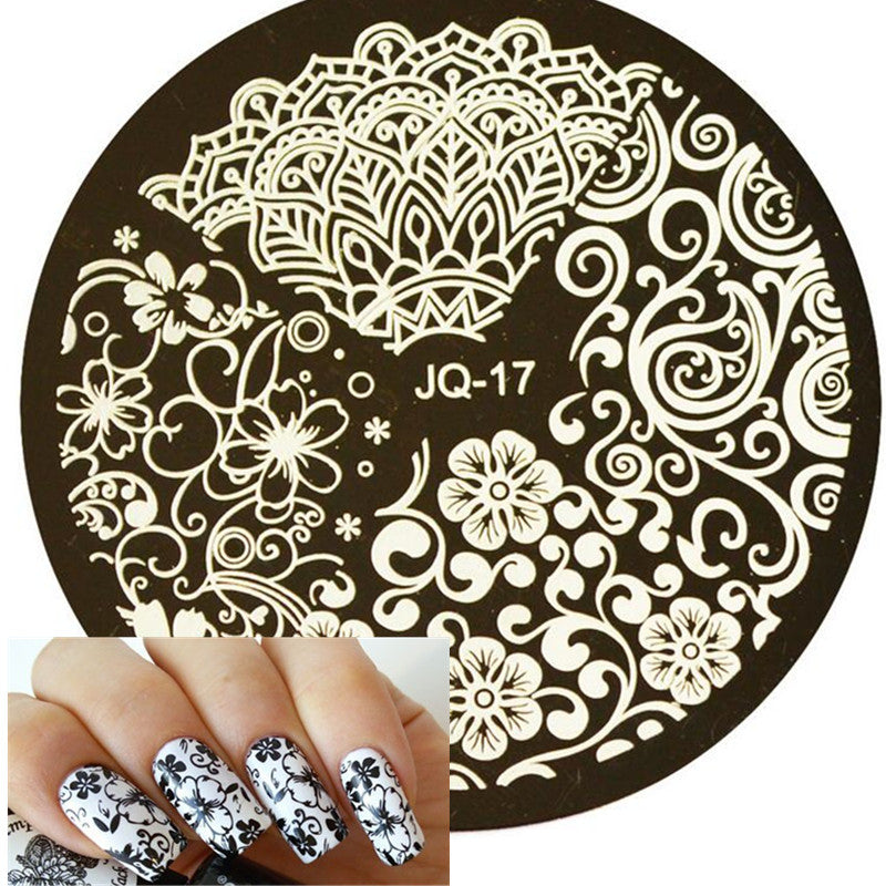 1pc Beauty Flower Styles Image Polish Printing Nail Stamping Plates Nail Art Templates Stencils Manicure Styling Tools SAJQN-17