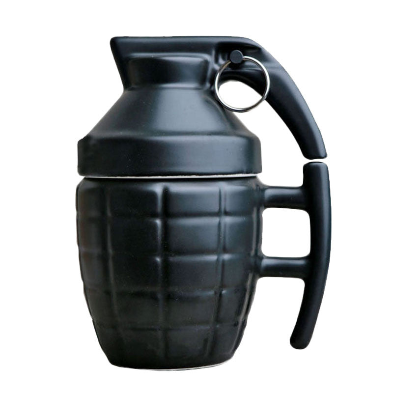 Creative Grenade Drinkware Mugs Ceramic Water Coffee Tea Mug Cup with Cover Lid White/Black 280ml Grenade Boom Cups Office Gifts
