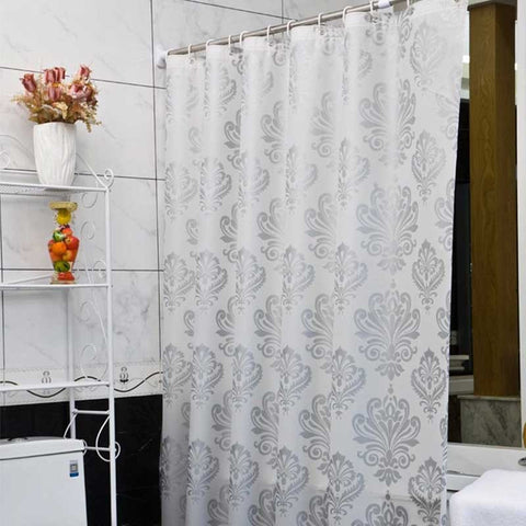 Europe White PEVA Bath Curtains Flower Eco-friendly Waterproof Shower Curtain Bathroom Product Cortina Ducha High Quality