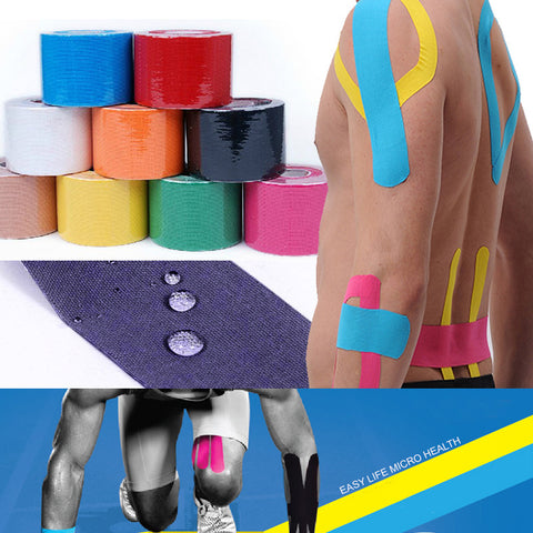 5cm x 5m Sports Kinesiology Tape Kinesio Roll Cotton Elastic Adhesive Muscle Bandage Strain Injury Support Muscle stickers HW029