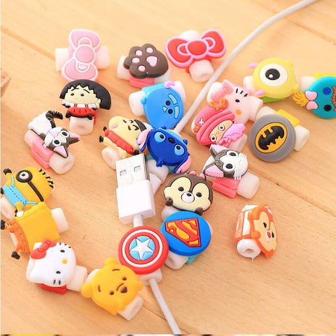 Cartoon Cable Protector Data Line Cord Protector Protective Case Cable Winder Cover For iPhone USB Charging Cable