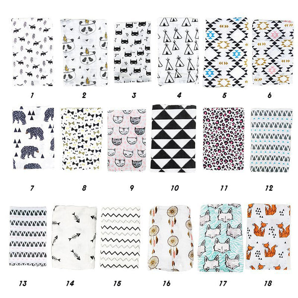 Muslin baby Swaddle blanket Baby Swaddle Newborn Baby Bath Towel Swaddle Blankets Multi Designs Functions Baby Wrap