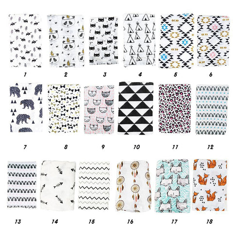 Muslin baby Swaddle blanket Baby Swaddle Newborn Baby Bath Towel Swaddle Blankets Multi Designs Functions Baby Wrap