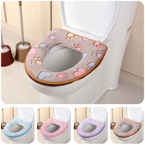 New Fashion Household Soft Toilet Seat Cover Washable Toilet Seat with zipper toilet Cat's paw seat cushion  ZH01083