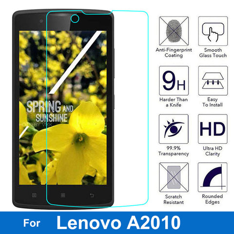 For Lenovo A2010 Screen Protector Original Anti-shock 9H Tempered Glass Safety Protective Film On A 2010 A2580 A2860