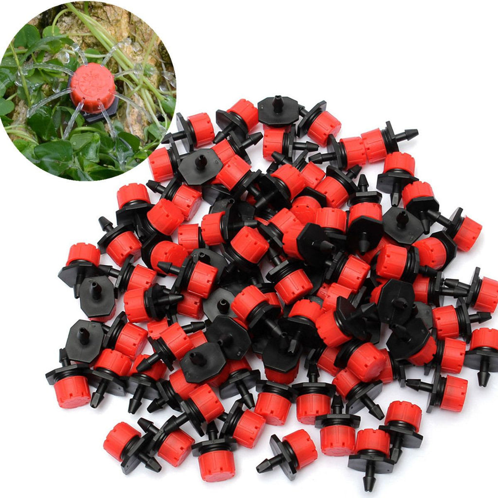 Adjustable 100pcs/set Home Garden universal Micro Flow Drip Head Barb Irrigation Watering Dripper Sprinkler Pots for Greenhouse