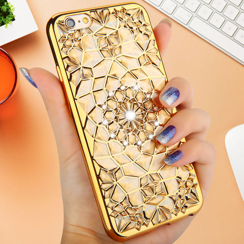 Cell Phone cases Accessories High quality Diamond Skin covers for iphone 6 6s 6 plus 6s plus with electroplating soft back cover