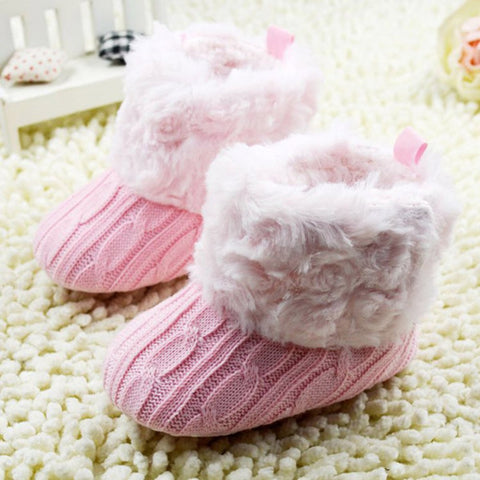 Infant Baby Crochet/Knit Boots Booties Toddler Girl Winter Snow Crib Shoes