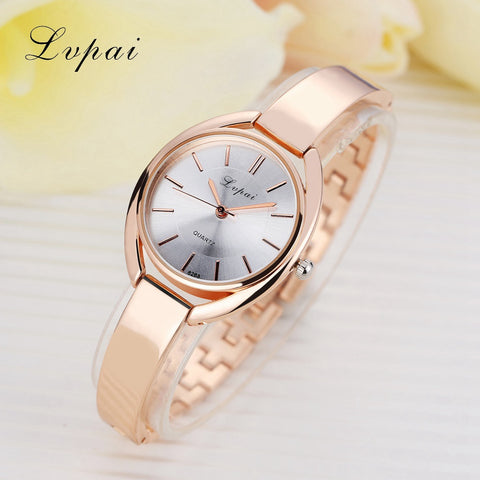 Lvpai Brand Fashion Women Dress Watch Gold Silver Stainless Steel High Quality Female Quartz watches Lady Wristwatch