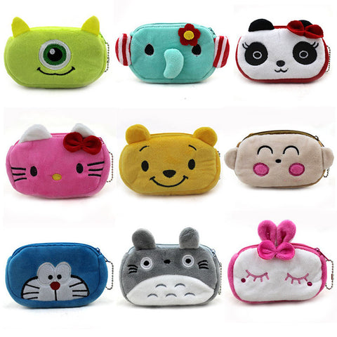 Women Plush Coin Purse Cute Totoro Hello Kitty Wallets Storage Bags Monederos Card Bags Bolsas Carteira Feminina Coin Bag