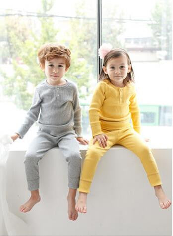 ST280 High quality 2016 children clothing set girl kids night pajama boys pajamas suit green / pink / yellow /  white 5 colors