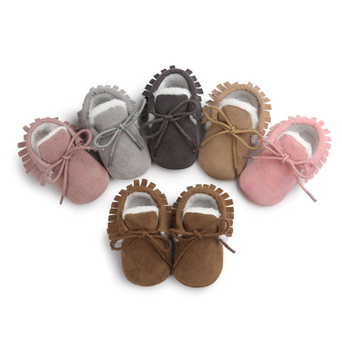 New ROMIRUS Fashion Winter Keep Warm PU Suede Solid fur Newborn Baby First Walkers Shoes Boots Infant Moccasins Soft Moccs Shoe