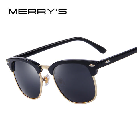 MERRY'S Men Retro Rivet Polarized Sunglasses 2016 Classic Brand Designer Unisex Sunglasses UV400 Fashion Male Eyewear