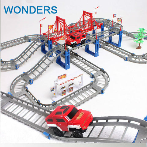 Big Children toys electric Thomas rail car kids train track model slot toy baby racing car double orbit car birthday gift