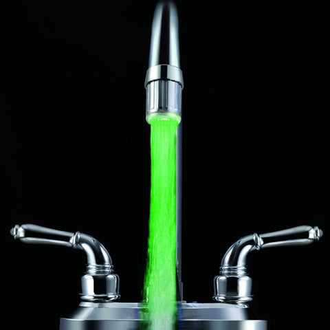 1pcs Single color LED Water Faucet Green Red Blue Light Glow Shower Kitchen Tap TE tools R
