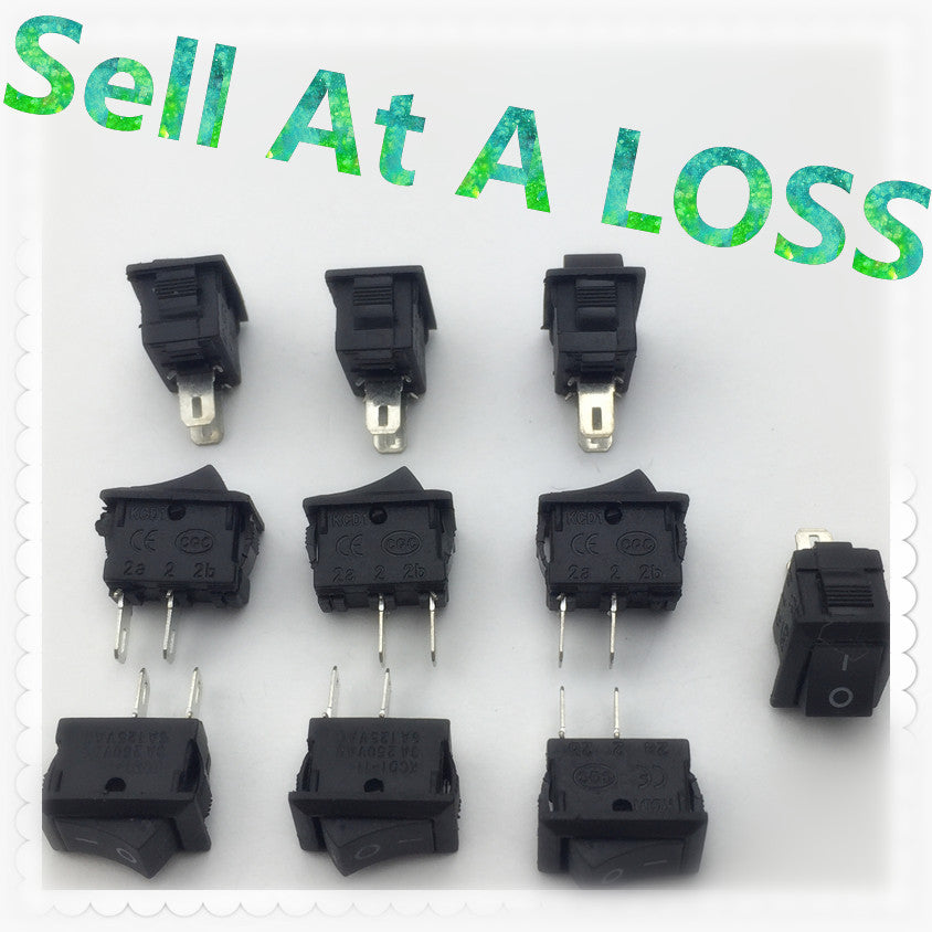 10pcs/lot 10*15mm SPST 2PIN ON/OFF G130 Boat Rocker Switch 3A/250V Car Dash Dashboard Truck RV ATV Home