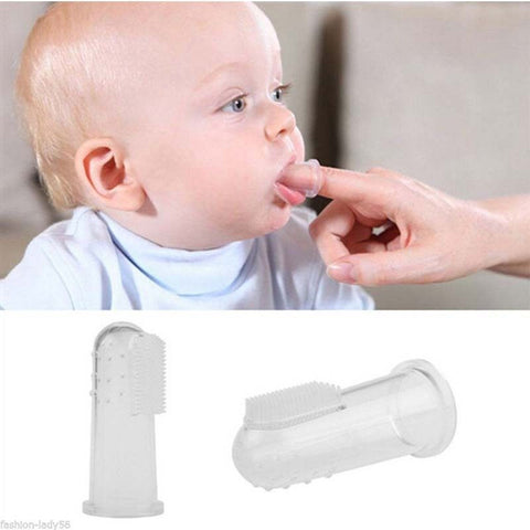 Brand New Kids Baby Infant Soft Silicone Finger Toothbrush Teeth Rubber Massager Gum Brush For Children Clear Dental Care