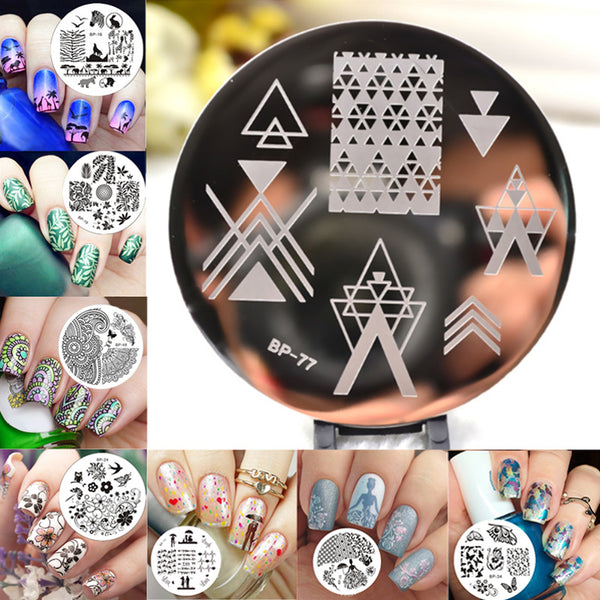 1pc 31 Designs Available Born Pretty Stamping Plate  Lace Starfish & Shell Negative Space Leaves Flowers Animals Nail Template