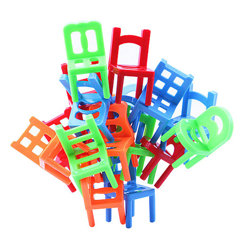 Brand New 18X Plastic Balance Toy Stacking Chairs For Kids Desk Play Game Toys Parent Child Interactive Party Game Toys