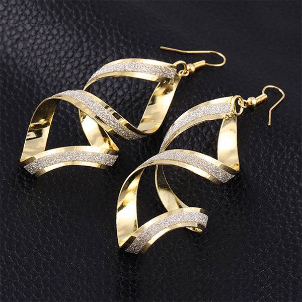 Long Earring Glitter Distortion Rotating Drop Earrings For Women Gold Silver Plated Eardrop Fashion Ear Jewelry Accessories