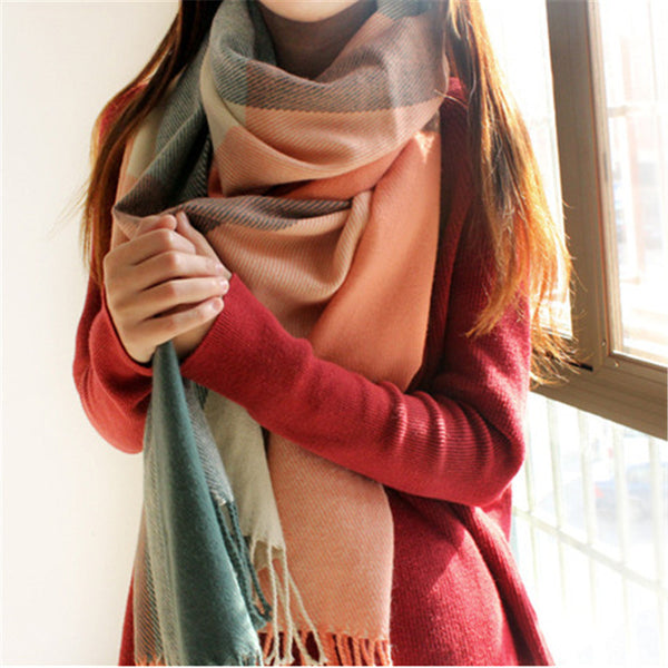 Winter Scarf Women Blanket Plaid Scarf Female Shawls And Scarves Warm Women Tippet Lic