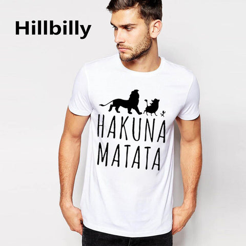 Cotton T-Shirts HAKUNA MATATA Men's Big Size T Shirts Short Sleeve Slim Fit Fashion Tops & Tees Male Clothing XXXL Summer 2016