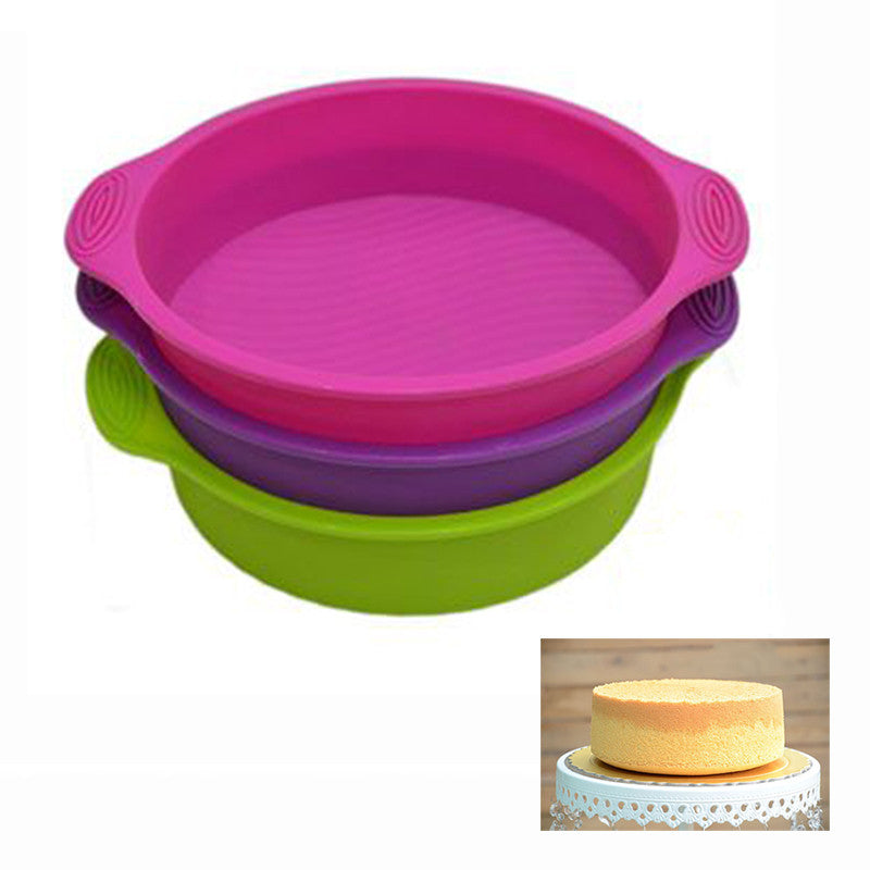 3D Silicone Cake Mold Round Shape Cake Pan Pizza Cupcake Tray Bakeware DIY Maker Baking Tool  Cooking Tools Moule A Gateau