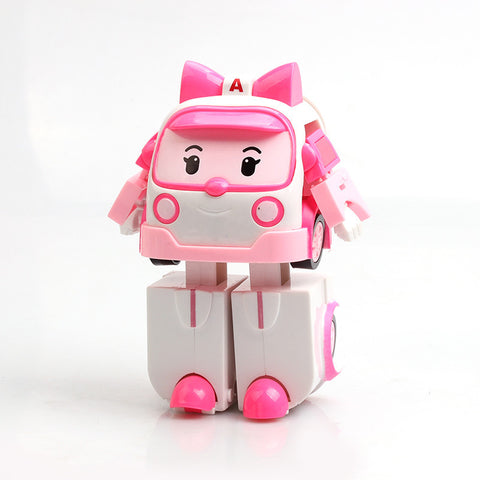 Korea Cartoon Anime Robot Corps Nurse Amber Transformation Car Kawaii Doll Kids Toys For Children