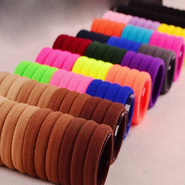 50Pcs Hair Ornaments Mix Colors Rubber Scrunchie Elastic Hair Bands/Ties/Rope Headwear Gum Hairband Headband Ponytail Holders
