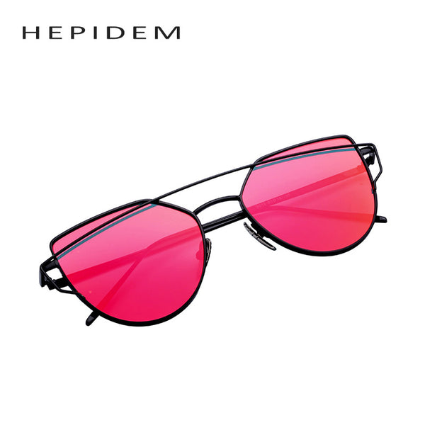 2016 New Women 6 Colour Luxury Cat Eye Sunglasses Women Sunglasses Double-Deck Alloy Frame UV400 Sexy Sun Glasses HEPIDEM