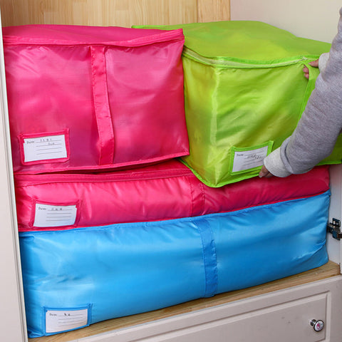Home Storage Bag Clothes Quilt Bedding Duvet Zipped Handles Laundry Polyester Pillows Storage Bag Box