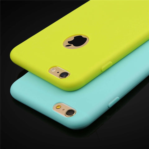 7 Candy Color Soft TPU Silicon Phone Cases For iphone 7 6 6s Plus SE 5 5s Case Ultra Thin Cover Cute Solid Colorful Matte Funda