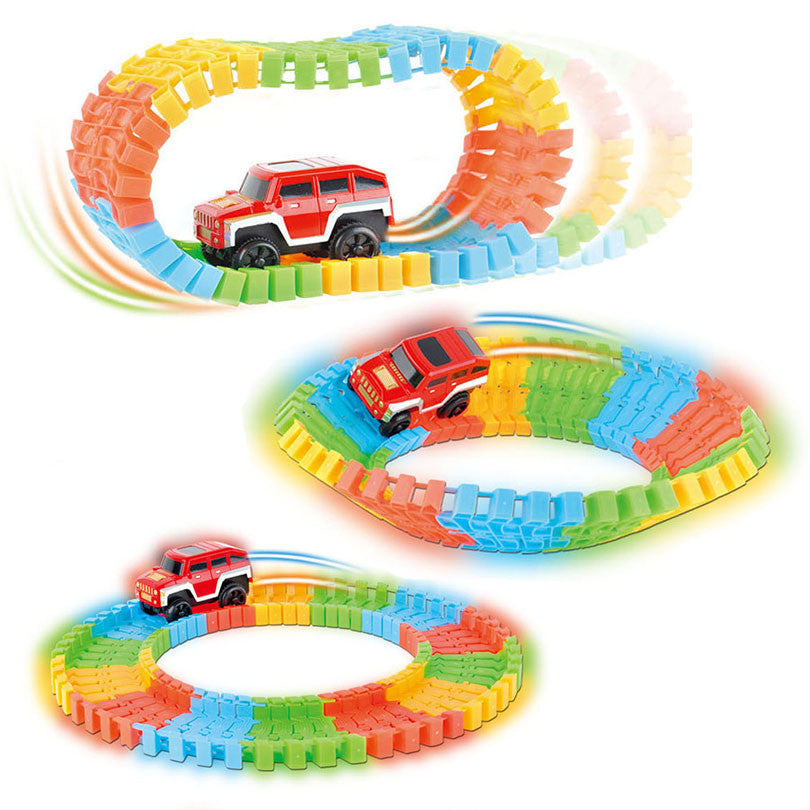 Diecast DIY Puzzle  Toy Roller Coaster Track Electronics Toy Car Rail Car Toy for Children Random Color
