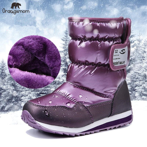 -30 degree Russia winter warm baby shoes , fashion Waterproof children's shoes , girls boys snow boots kids shoes rainboots