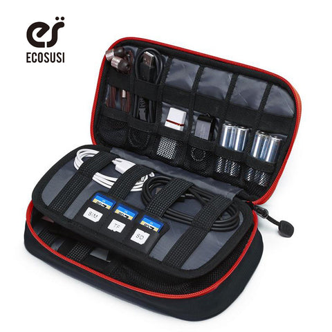 ECOSUSI Portable Digital Accessories Gadget Devices Organizer USB Cable Charger Tote Case Storage Bag Travel Organizer Bags