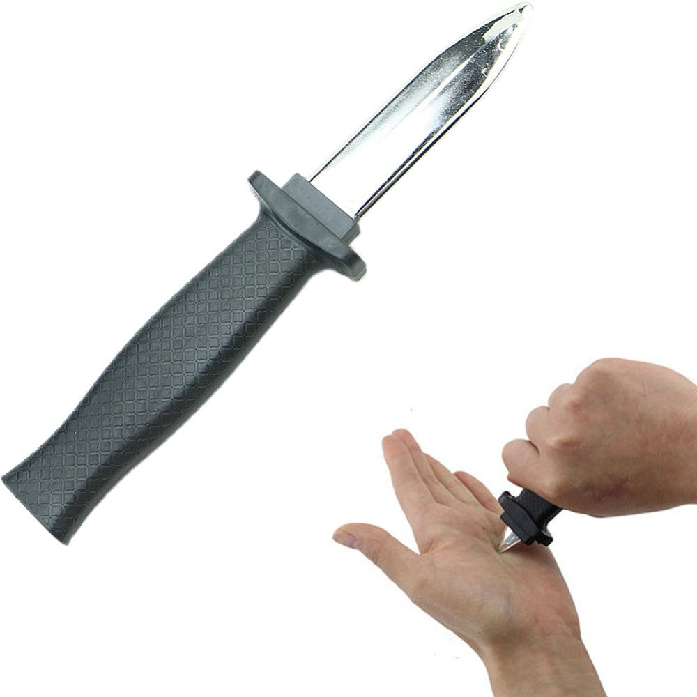 New Joke Magic Plastic Retractable Knife Halloween Props Toy Slide Dagger Trick