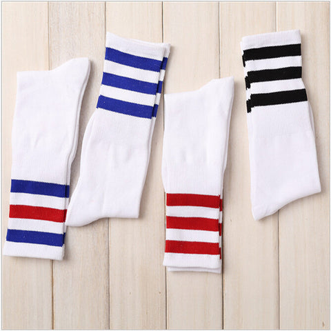 New Men/Women 3 Three Stripes Cotton Socks Retro Old School  Hiphop Skate Long Short  Meias  harajuku white black winter cool