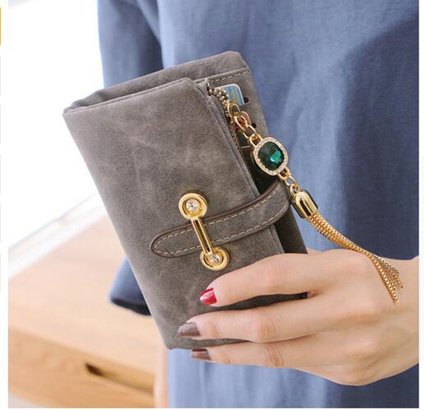 Nubuck Leather Women Wallets Female Fashion Zipper Small Wallet Women Short Coin Purse Holders Retro Wallet and Purses portfolio