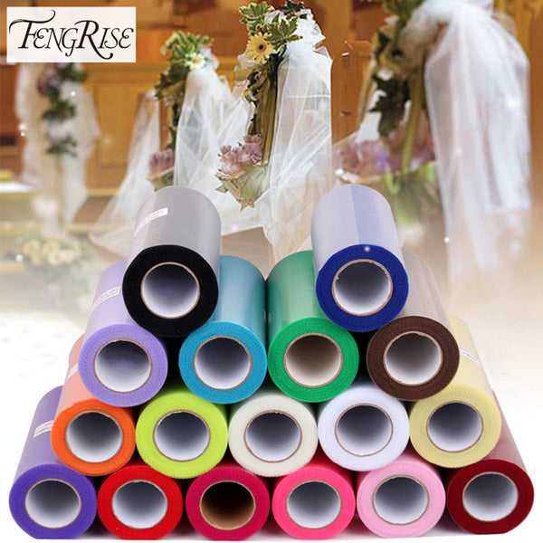 FENGRISE 15cm 25 Yards DIY Tulle Roll Spool Tutu Apparel Sewing Fabric Party Gift Crafts Wrap Wedding Decoration Accessory Cloth