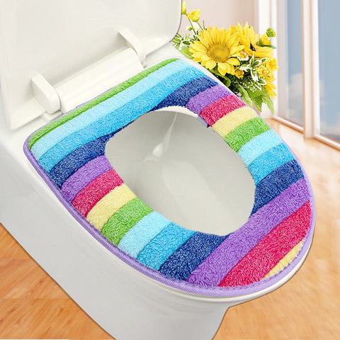 bathroom set colorful toilet set cover wc seat cover bath mat holder closestool lid cover Toilet seat cushion ZH01082