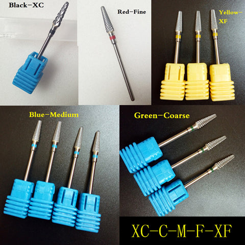 In stock!2016 New design carbide nail drill bit electric nail file drill bit coarse carbide drill 3/32'' 602801 high quality