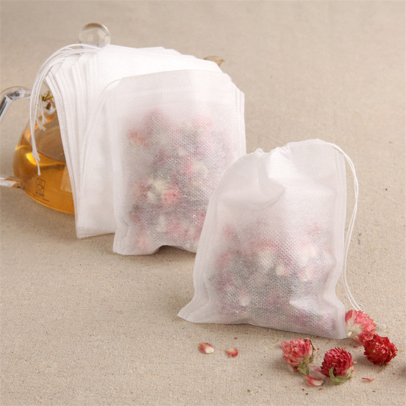 100Pcs/Lot Teabags 5.5 x 7CM Empty Scented Tea Bags With String Heal Seal Filter Paper for Herb Loose Tea Non-Woven Fabrics