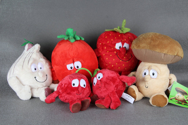 Original New Fruits Vegetables garlic Mushroom Cherry Starwberry 9" Soft Plush Doll Toy