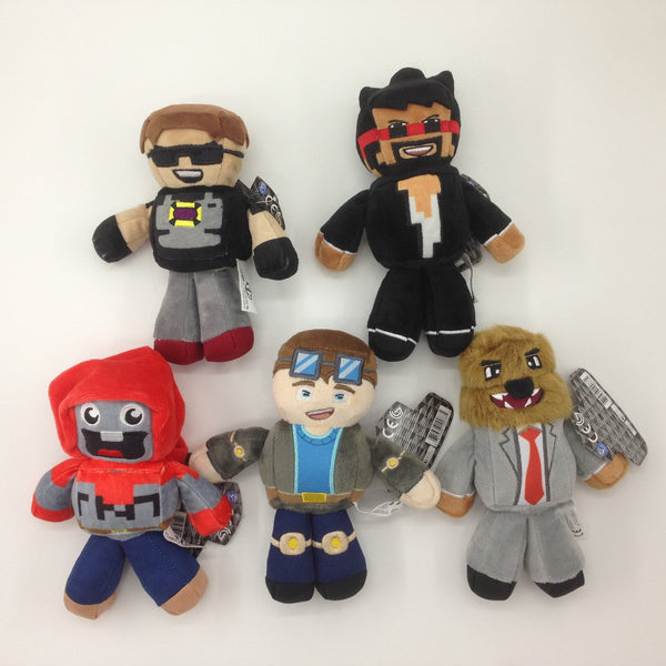 18-23cm Minecraft Steve Tube Heroes Plush Toys Tube Heroes TDM Captain Sparklez Sky Exploding Jeromeasf Stuffed Toys Child Gifts