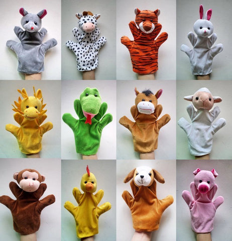 12Pcs/Lot Funny Hand Puppets For Kids Plush Hand Puppets For Sale Chinese Zodiac Style Cartoon Hand Puppets Large Size