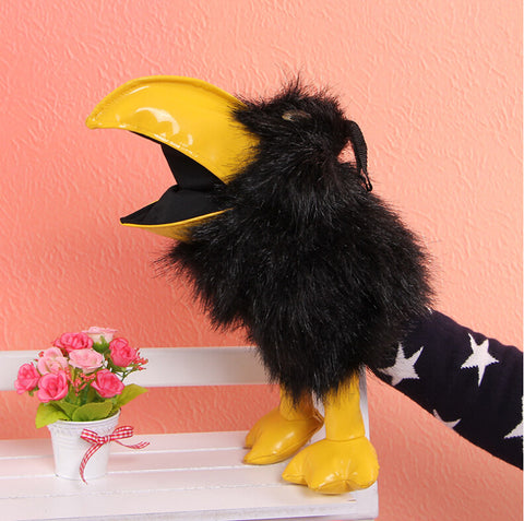 Plush crow toy Action & Toy Figures Hand puppet cute plush doll Props educational toys
