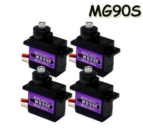 Wholesale 4pcs/Lot MG90S 9g Metal Gear Digital Micro Servos 9g for 450 RC helicopter Plane Boat Car Drop Free shipping