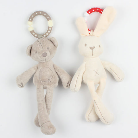 Infant Baby Rattle Cute Rabbit Stroller Wind Chimes Hanging Bell Musical Mobile Baby Toy Doll Soft Bear Bed Appease Rattles Toys