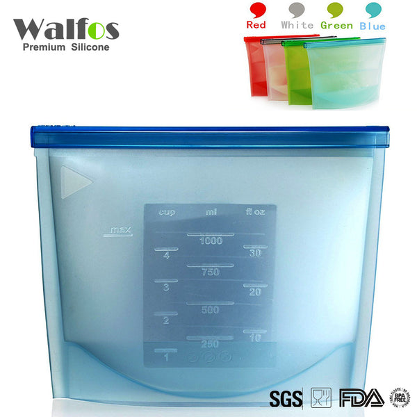 WALFOS Silicone Fresh Bags Home Food Sealing Storage bag Organization kitchen Gadgets cooking tools Accessories Supplies